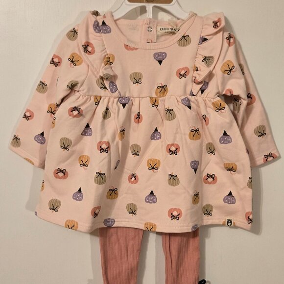 Rabbit bear pumpkin bow 2 pc set 12m - Picture 2 of 5